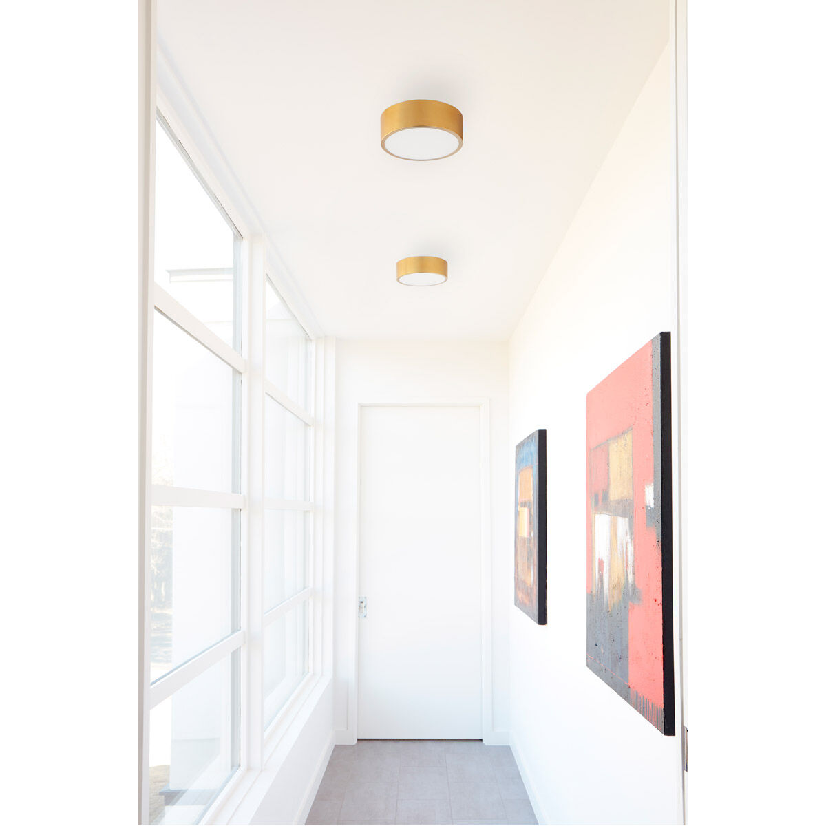 Peepers 1 Light 10 inch Aged Brass Flush Mount Ceiling Light