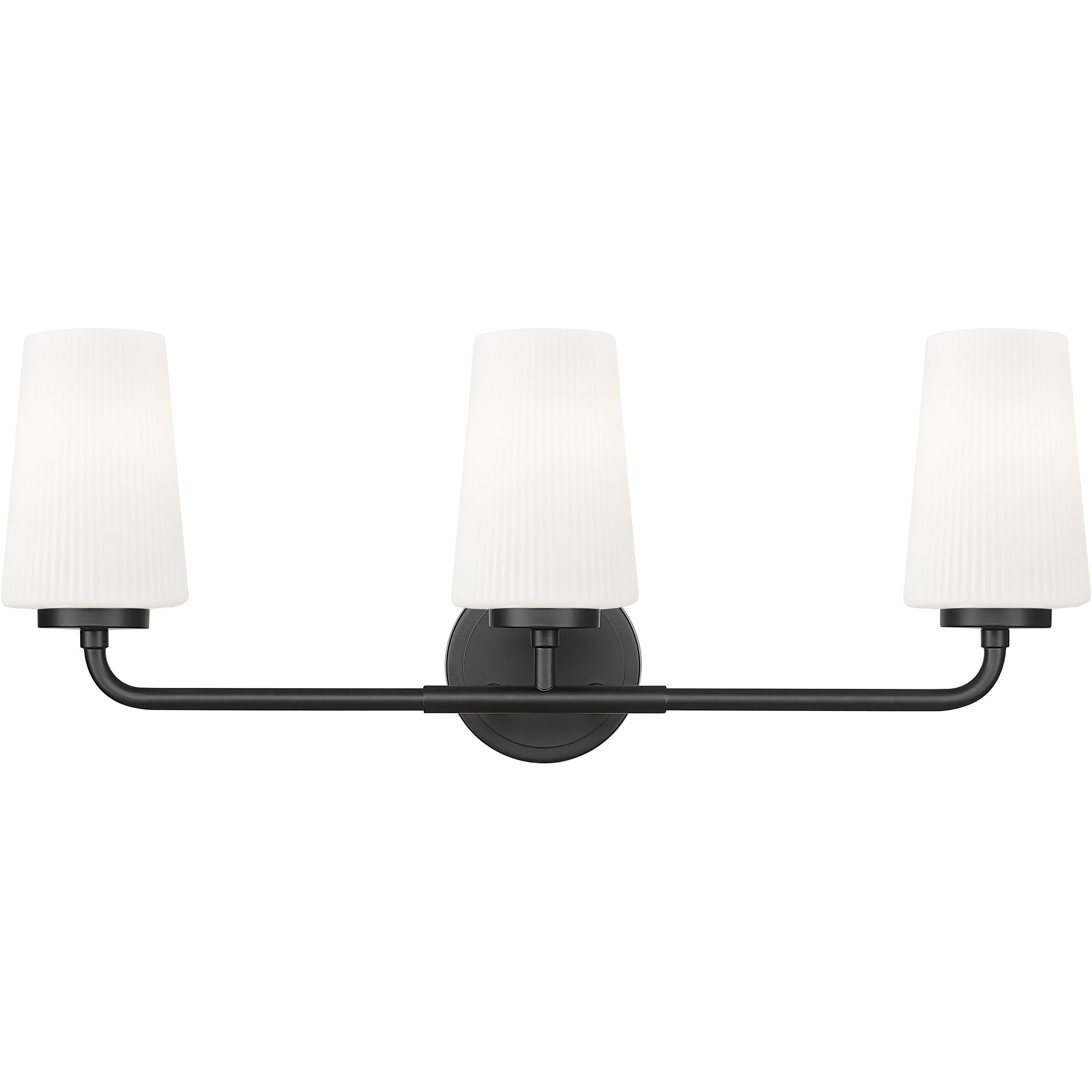 Montford 3 Light 24 inch Matte Black Bath Vanity Light Wall Light
