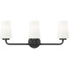 Montford 3 Light 24 inch Matte Black Bath Vanity Light Wall Light