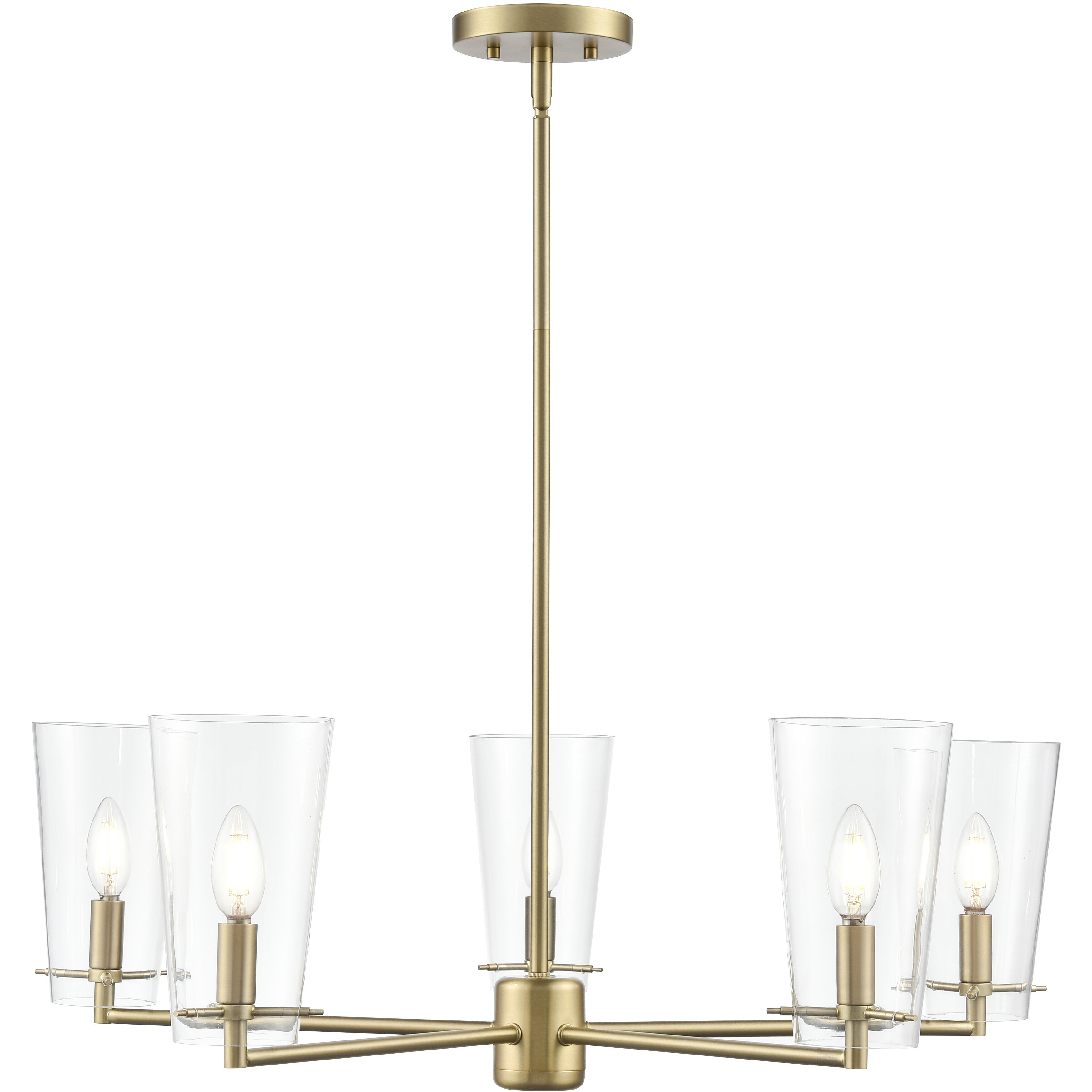Maccan 5 Light 31 inch Vintage Brass Chandelier Ceiling Light