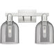 Arcadia Bella 2 Light 16.5 inch Brushed Satin Nickel Bath Vanity Light Wall Light in Light Smoke Glass