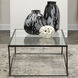 Kai 49.5 X 31.5 inch Black Forged Iron w/ Clear Tempered Glass Top Coffee Table