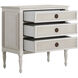 Caroline 30.5 X 30 inch Cerused White and Painted Burlap with Antique Bronze Nightstand