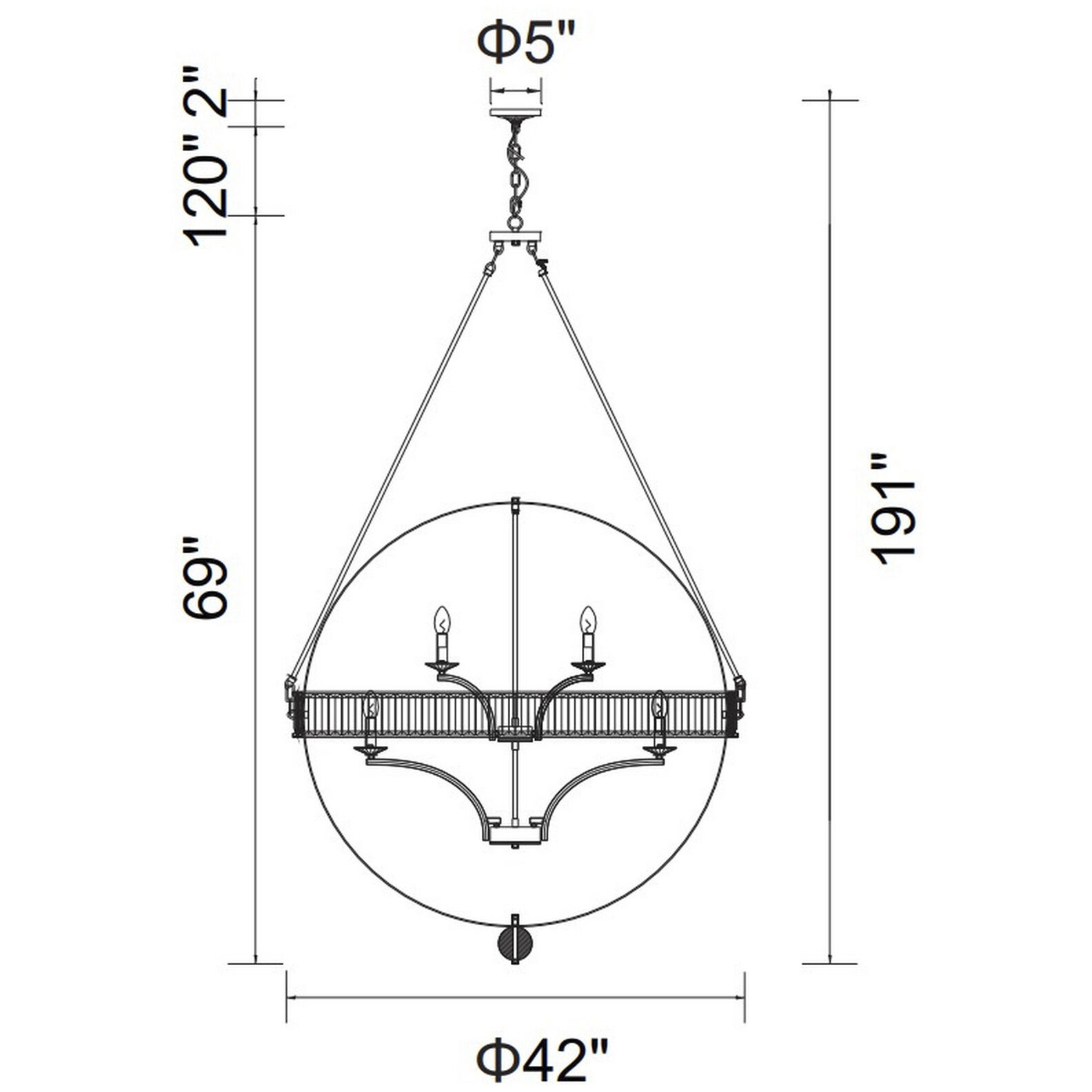 Arkansas 12 Light 42 inch Black Chandelier Ceiling Light