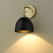 Zoey 1 Light 6 inch Olympic Gold Wall Sconce Wall Light in Matte Black 