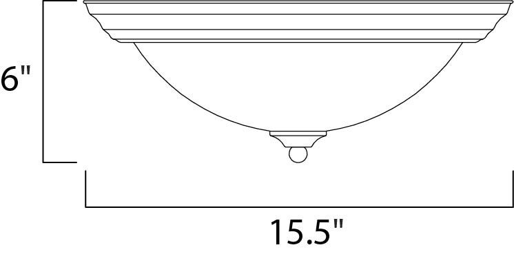 Essentials - 584x 3 Light 16 inch White Flush Mount Ceiling Light