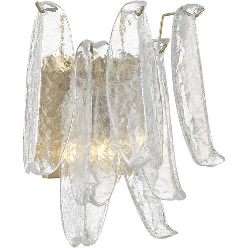 Regent Wall Sconce Wall Light in Clear Crackled Glass