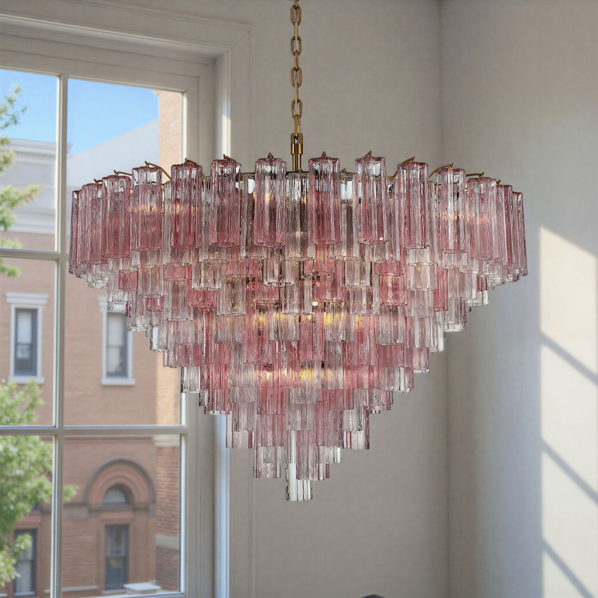 Addis 28 Light 49 inch Aged Brass Chandelier Ceiling Light