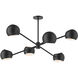 Willow 6 Light 37 inch Matte Black Chandelier Ceiling Light