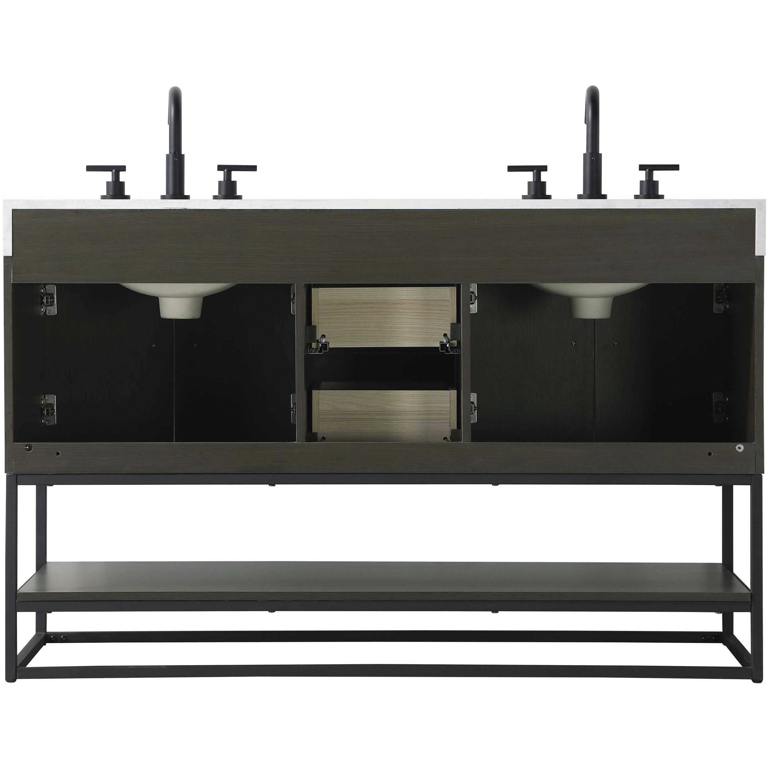 Caroline 54 X 34 inch Mocha Brown Bathroom Vanity Cabinet