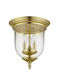 Legacy 3 Light 12 inch Polished Brass Flush Mount Ceiling Light