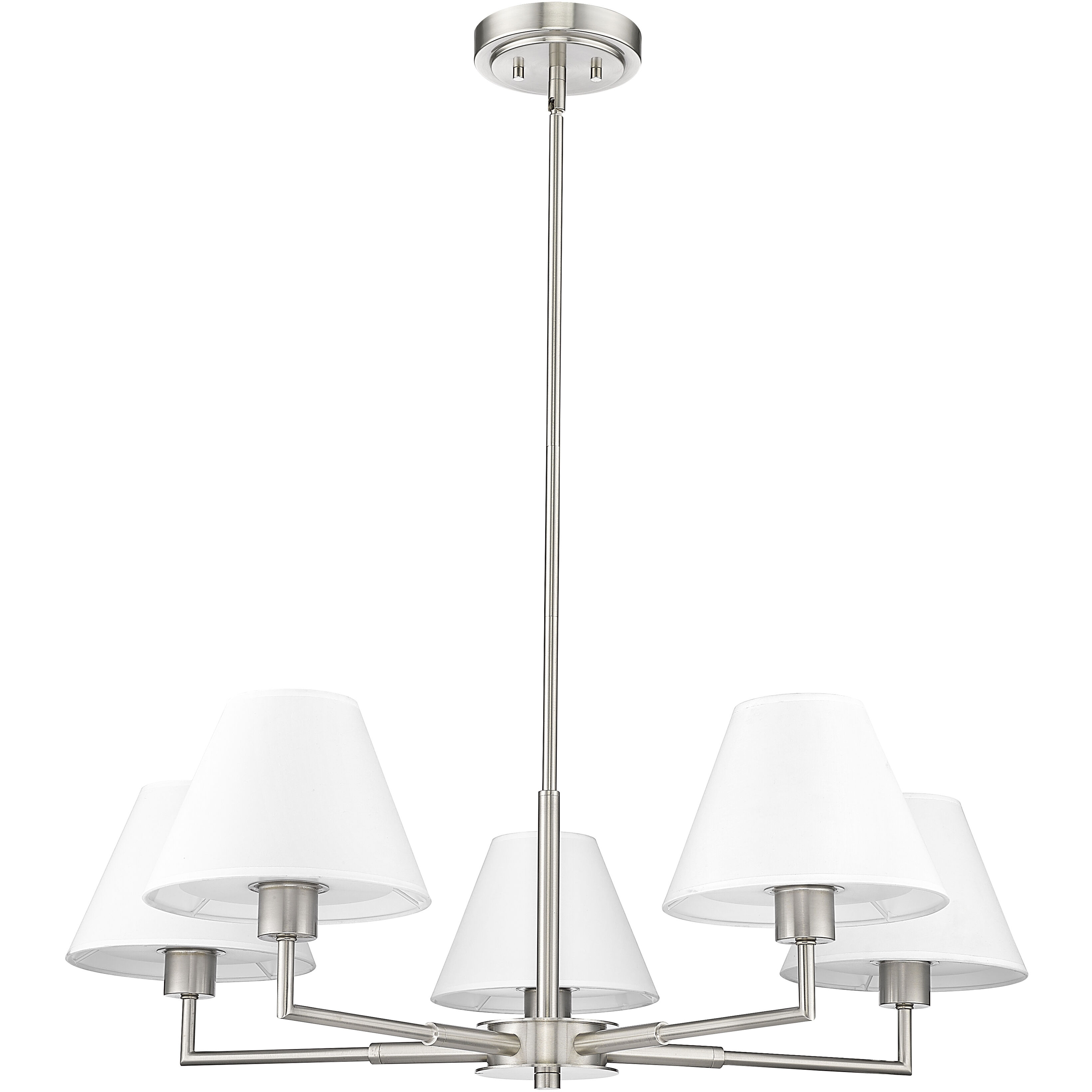 Leila 5 Light 34 inch Brushed Nickel Chandelier Ceiling Light