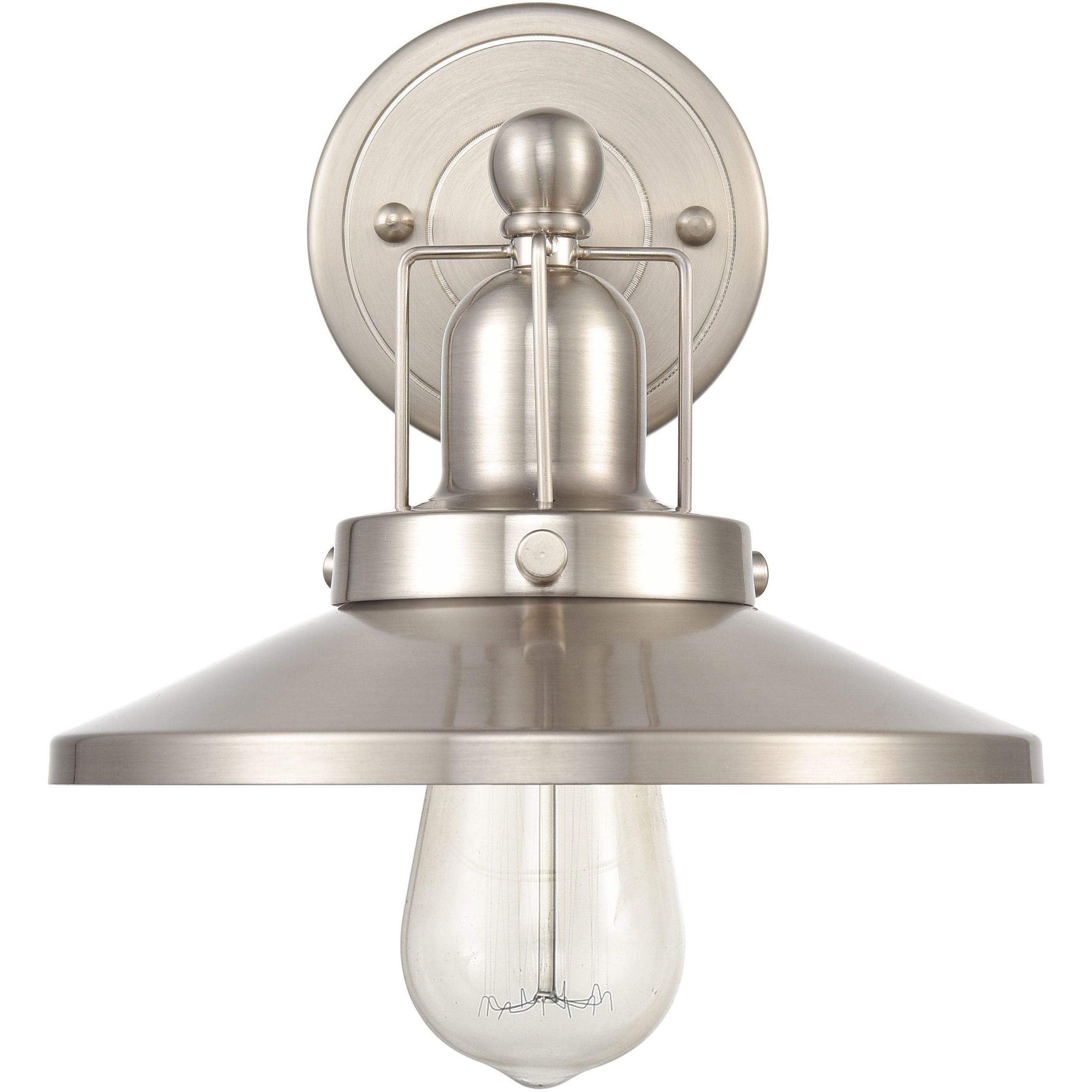 English Pub Vanity Light Wall Light in Satin Nickel