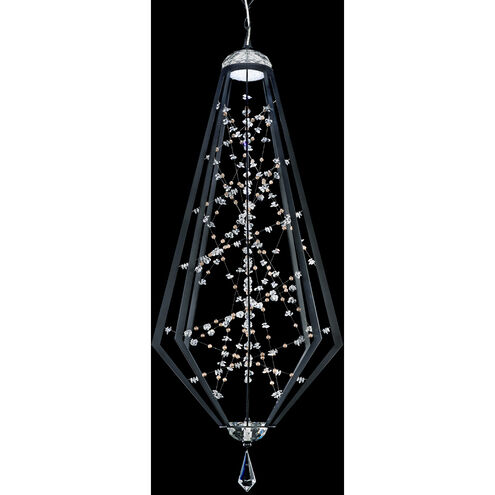 Forever Eternity LED 65 inch Black Pendant Ceiling Light in Clear Radiance Crystal and Gold Pearl