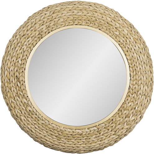 Athena 30.25 inch French Gold with Natural Seagrass Wall Mirror