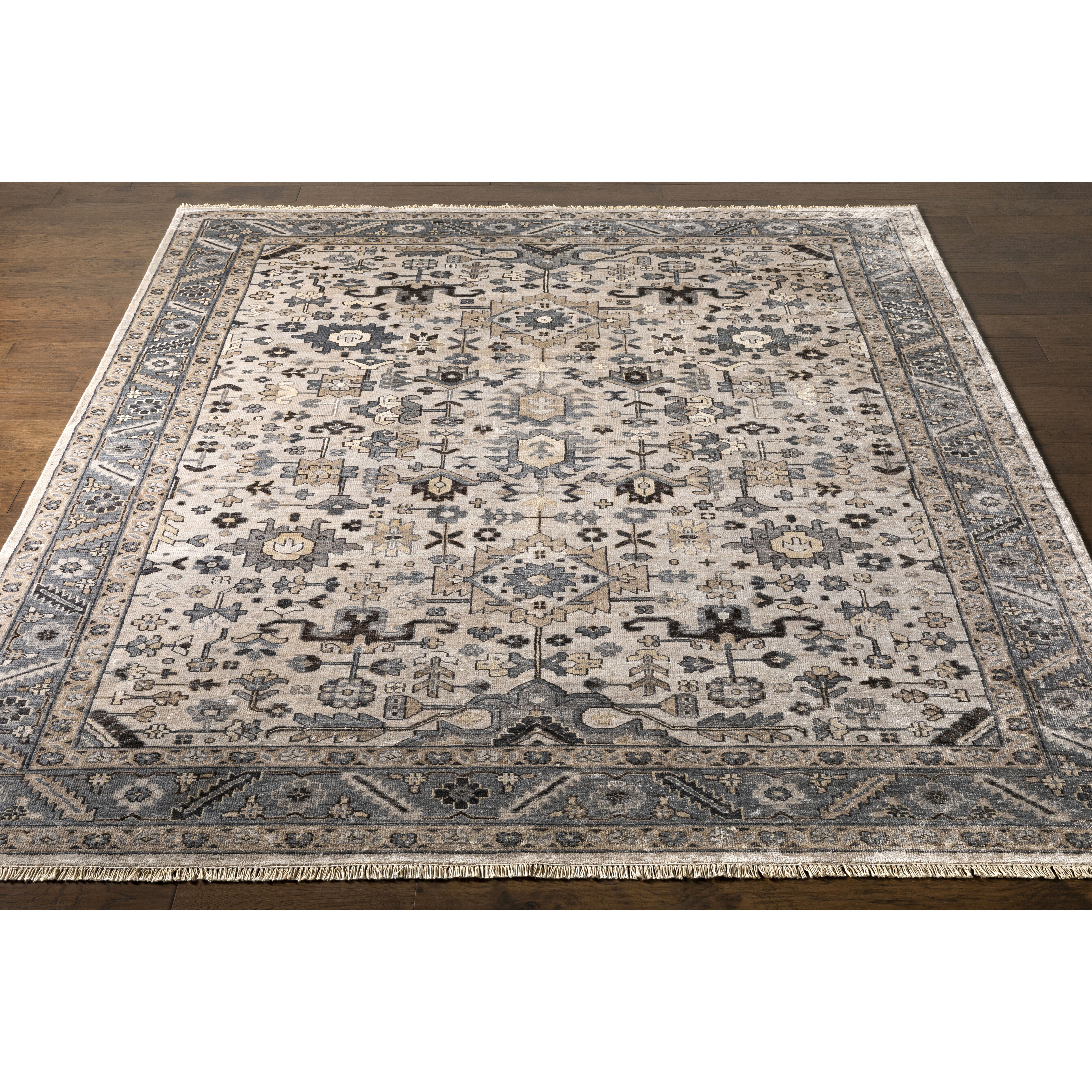 Sabine 156 X 108 inch Light Gray Rug in 9 x 13, Rectangle