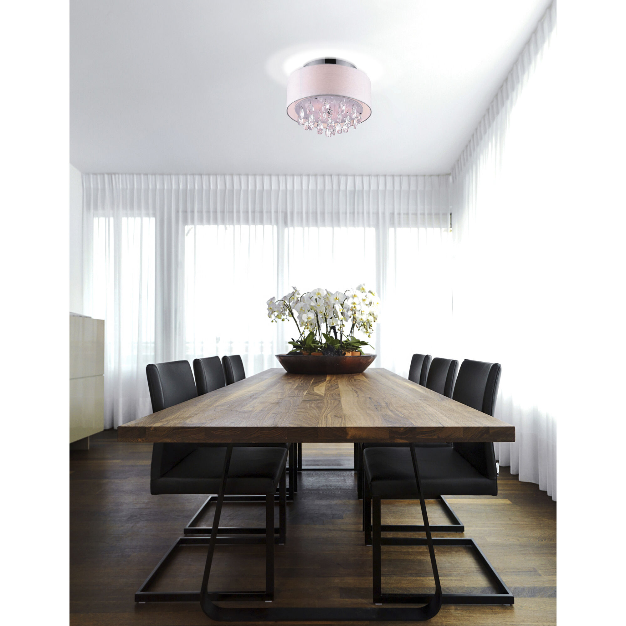 White drum shade flush mount clearance
