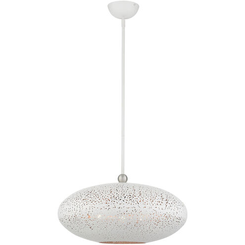 Charlton 3 Light 20 inch White with Brushed Nickel Accents Pendant Ceiling Light