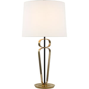 AERIN Valda Hand-Rubbed Antique Brass and Matte Black Table Lamp, Large