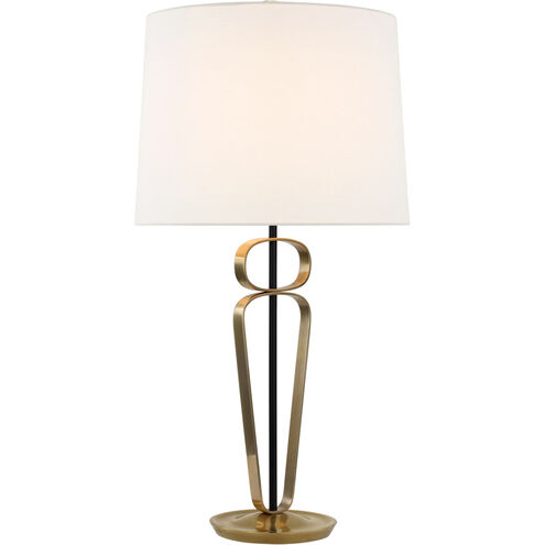 AERIN Valda 32.5 inch 15 watt Hand-Rubbed Antique Brass and Matte Black Table Lamp Portable Light, Large