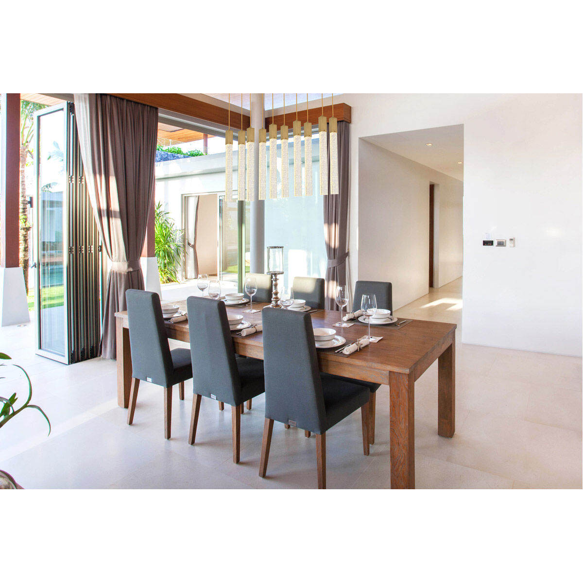 Weston 10 Light 42 inch Satin Gold Pendant Ceiling Light