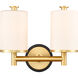 Marlowe LED 13.63 inch Black Satin Gold Bath Vanity Light Wall Light