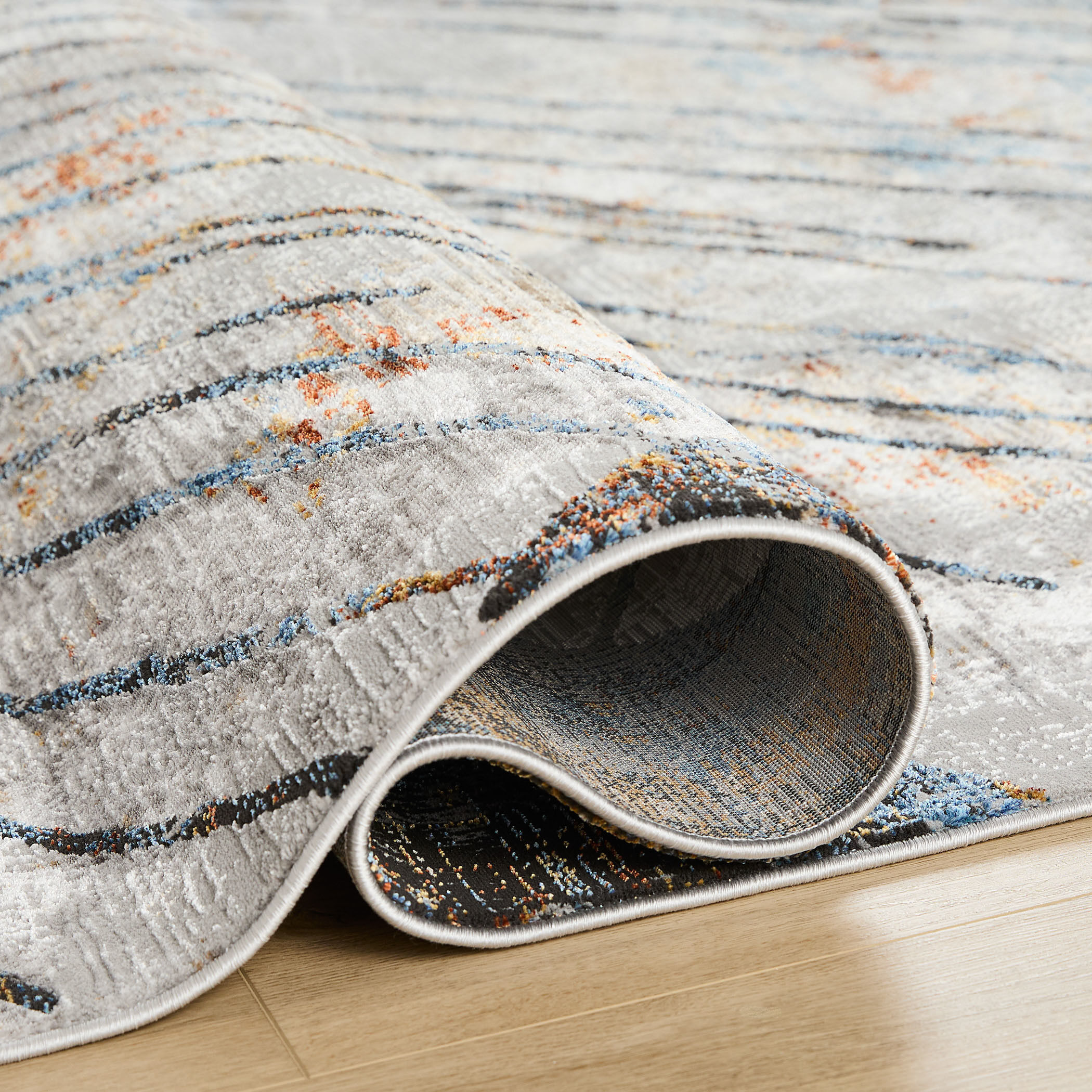 Adara 130 X 94 inch Dark Grey Rug in 8 x 11