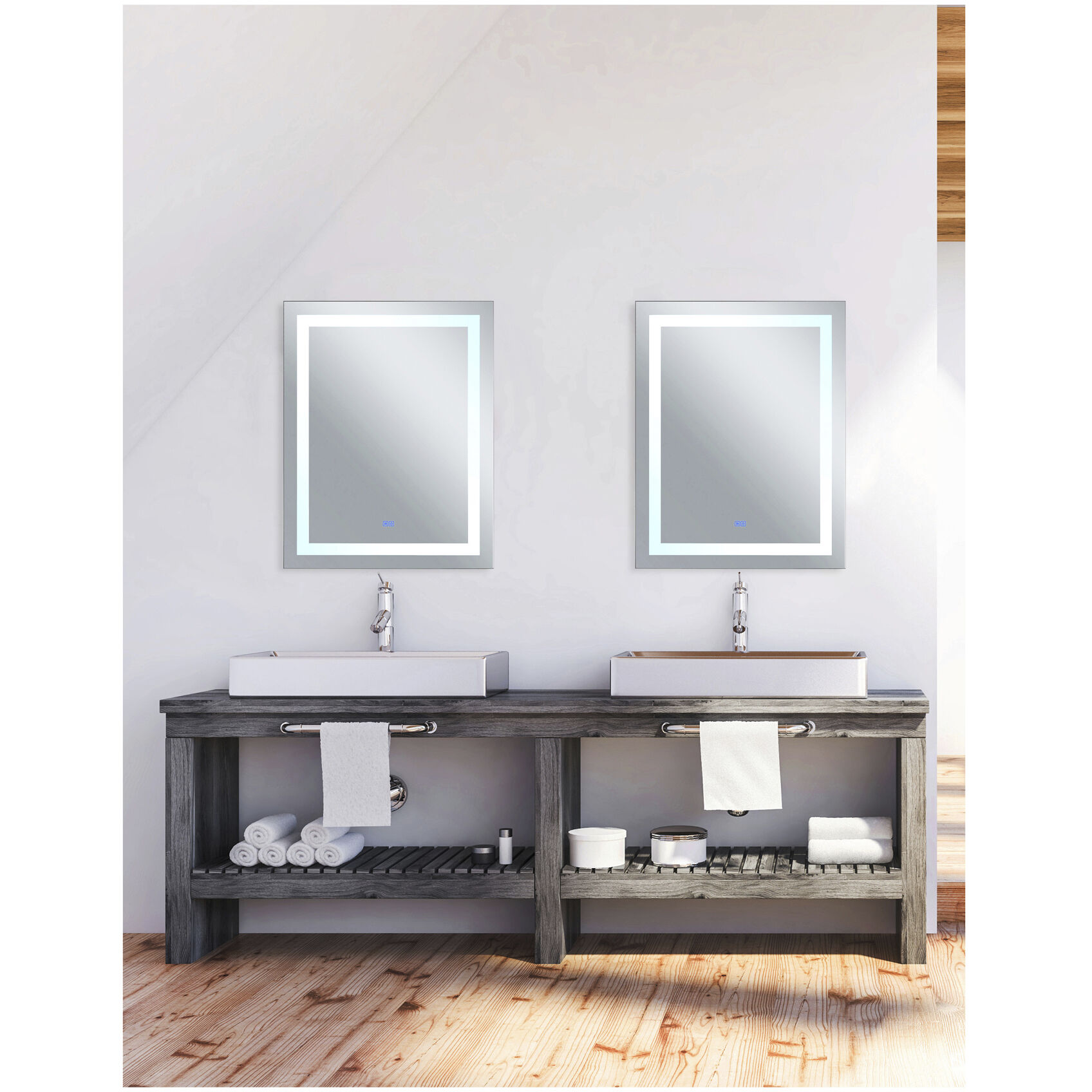 Abril 40 X 31.5 inch Matte White Mirror, Rectangle