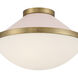 Xander 2 Light 16.25 inch Vibrant Gold and Blush Flush Mount Ceiling Light
