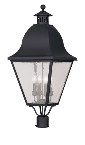 Amwell 4 Light 28 inch Black Outdoor Post Top Lantern