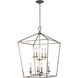 Lacey 8 Light 19 inch Antique Silver Leaf Pendant Ceiling Light