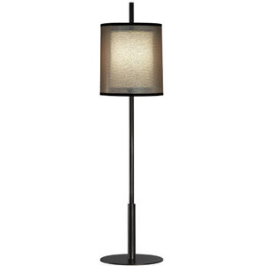 Saturnia 33 inch 60 watt Deep Patina Bronze Table Lamp Portable Light in Bronze Transparent With Ascot White