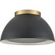 Pelham 2 Light 10 inch Satin Brass Flush Mount Ceiling Light