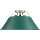 Yep Orwell 3 Light 18.75 inch Aged Brass Flush Mount Ceiling Light in Pine Green