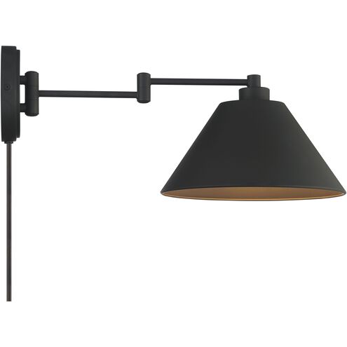 Traditional 1 Light 10 inch Matte Black Wall Sconce Wall Light