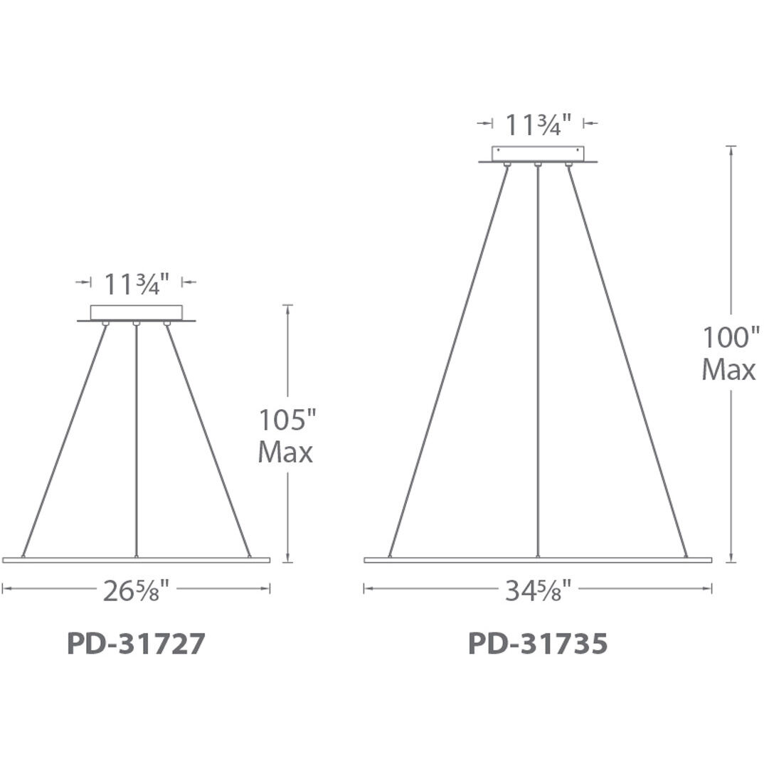Illusion LED 26.63 inch Titanium Pendant Ceiling Light, dweLED
