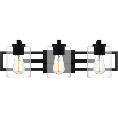Lansdowne 3 Light 24 inch Matte Black Bath Light Wall Light