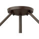Hathaway LED 21 inch Olde Bronze Semi-Flush Mount Ceiling Light in Etched Amber