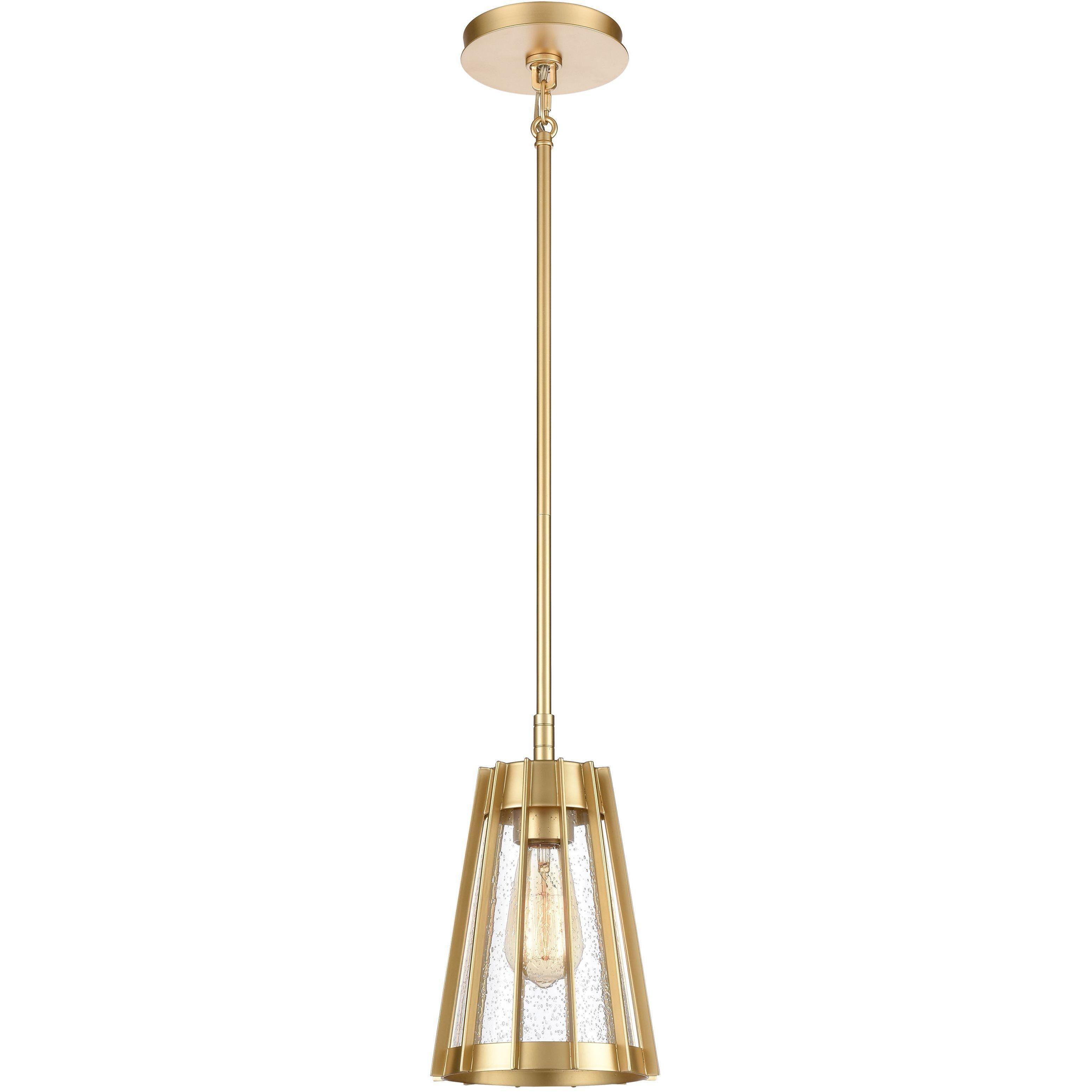 Open Louvers 1 Light 6.75 inch Champagne Gold Mini Pendant Ceiling Light
