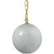 Camber 1 Light 11.5 inch Brass Pendant Ceiling Light in Blue Mouth-Blown Glass