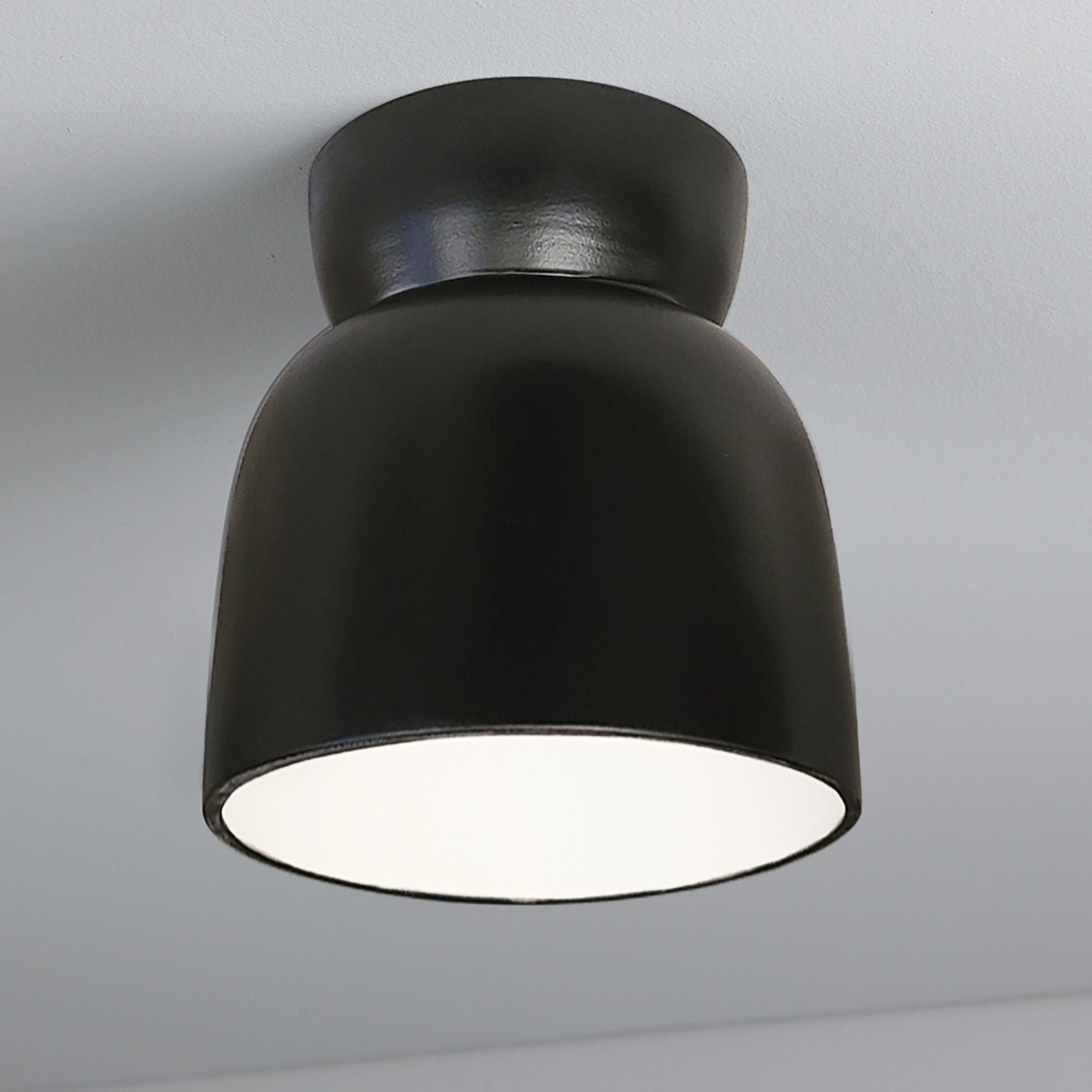 Radiance Collection 1 Light 7.5 inch Carbon Matte Black Flush Mount Ceiling Light