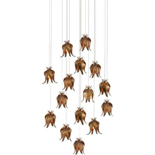 Iota 15 Light 25.5 inch Silver Multi-Drop Pendant Ceiling Light
