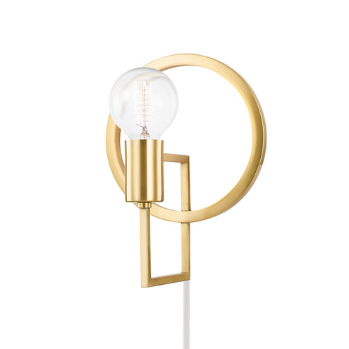 Tory 1 Light 8 inch Aged Brass Plug-In Sconce Wall Light
