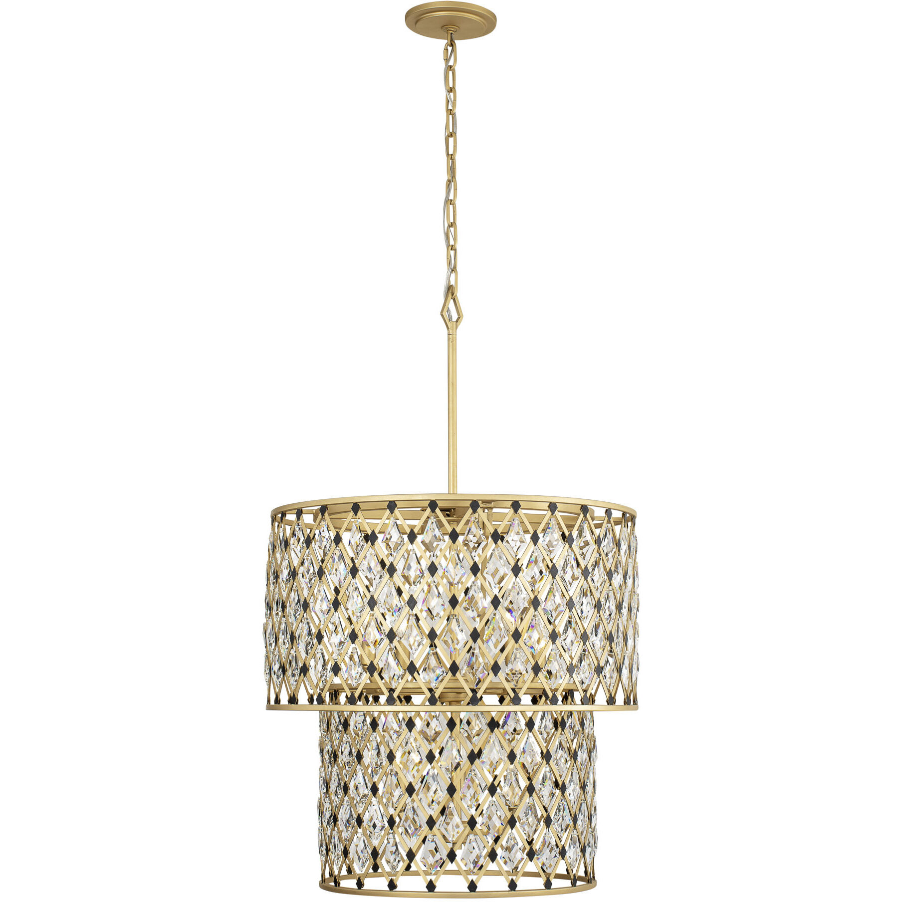 Windsor 7 Light 24.75 inch French Gold and Matte Black Chandelier Ceiling Light