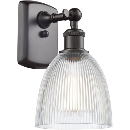 Ballston Castile LED 6 inch Oil Rubbed Bronze Sconce Wall Light in Clear Glass, Ballston