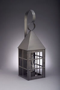 York 1 Light 27 inch Antique Brass Outdoor Wall Lantern in Clear Glass, Chimney, Medium