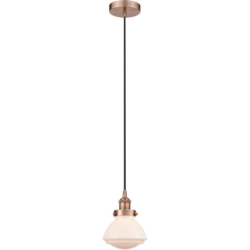 Edison Olean LED 7 inch Antique Copper Mini Pendant Ceiling Light