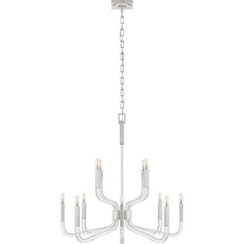 Chapman & Myers Reagan 12 Light 32 inch Polished Nickel and Crystal Two Tier Chandelier Ceiling Light in (None), Medium