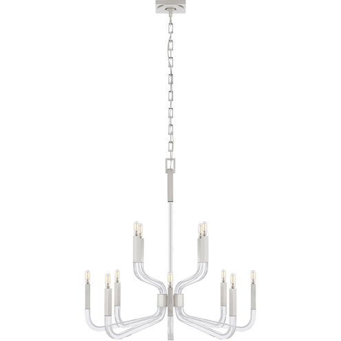 Chapman & Myers Reagan 12 Light 32 inch Polished Nickel and Crystal Two Tier Chandelier Ceiling Light in (None), Medium