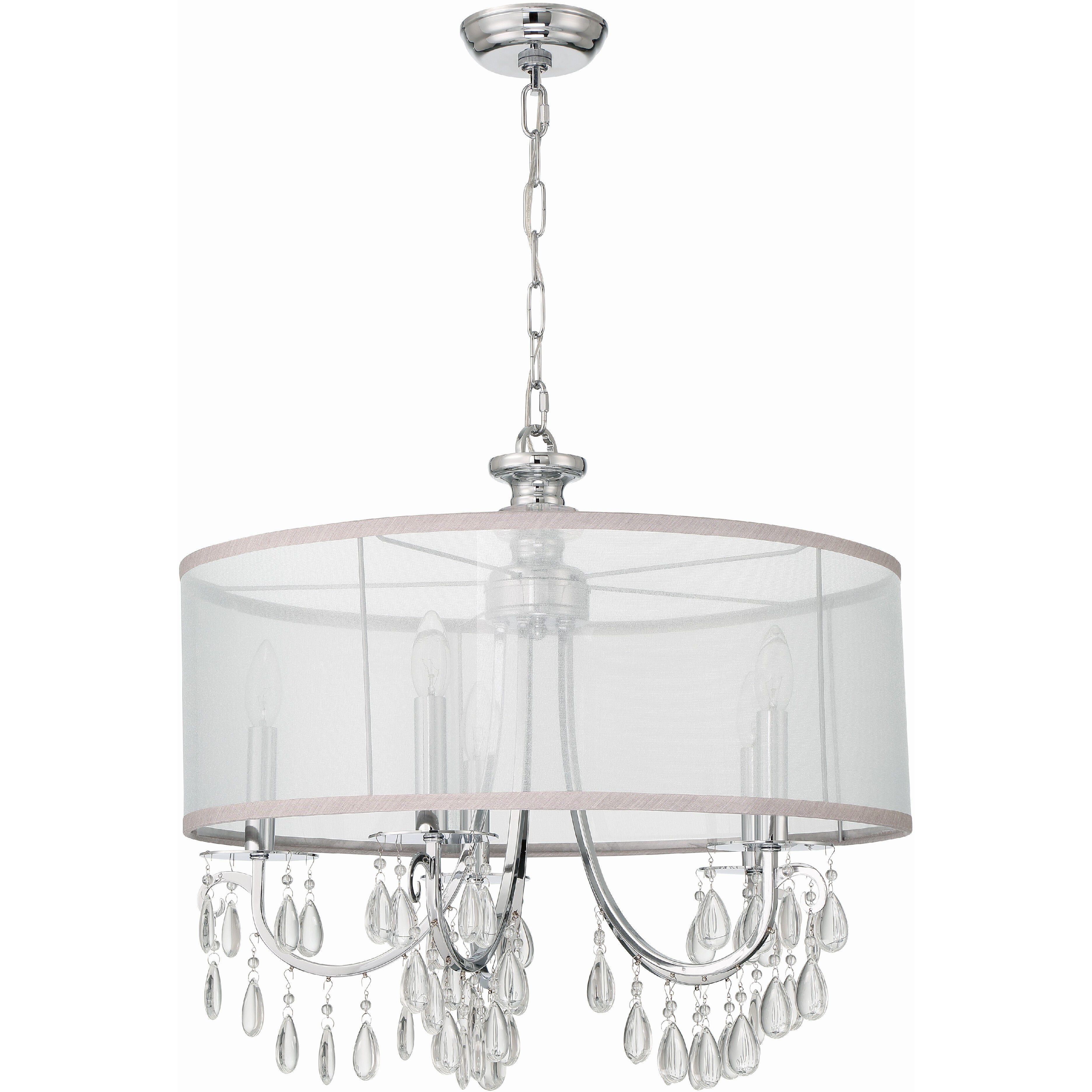 Hampton 5 Light 24 inch Polished Chrome Chandelier Ceiling Light